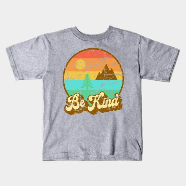 Retro Be Kind Kids T-Shirt by DemTeez